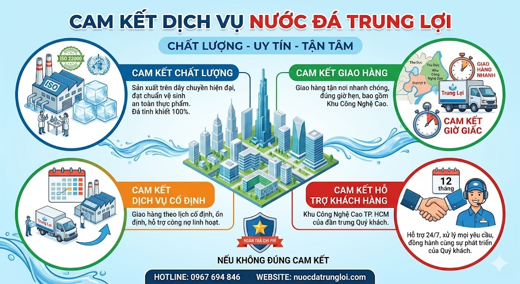 Cam Kết Chất Lượng Nước Đá Sạch