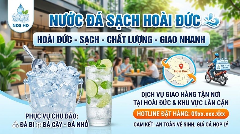 Giao Nước Đá Viên Tại Hoài Đức Giá Sỉ – Nước Đá Phước Long Giao 24/7