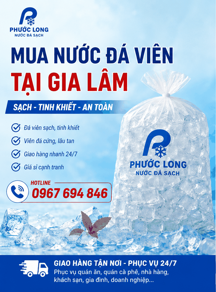 mua nước đá viên tại gia lâm